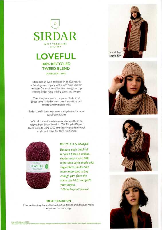 Knitting Pattern - Sirdar 10787 - Loveful DK - Ladies Hat & Scarf